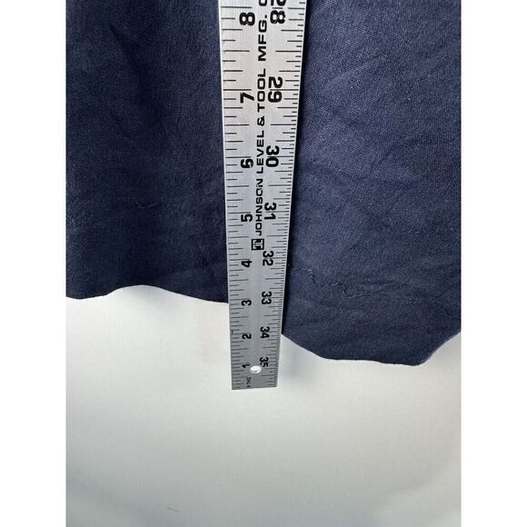 J. Jill Womens Sz Medium Petite Linen Stretch Wide Leg Cropped Pants Blue - Picture 3 of 8